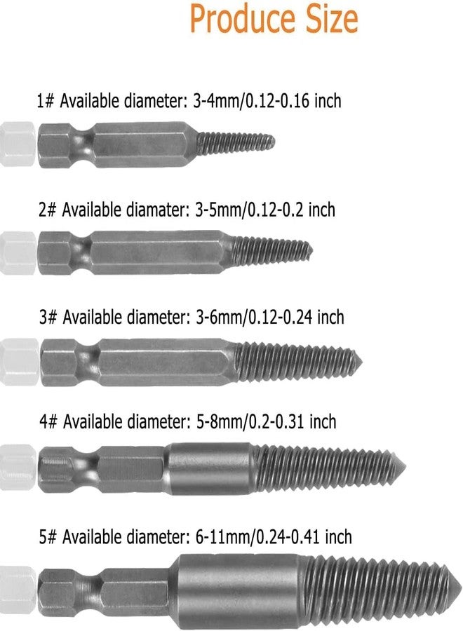 H9 6pcs/Set Hex Shank Broken Screw Extractor With Extension Screw Holder for Damaged Bolts Removal Tool Water Pipe Remover - Image 2